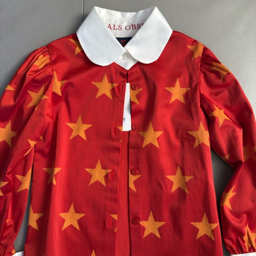 TAO - Red Star Pattern Kids Button Down Shirt